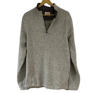 Wrangler Men’s Gray Quarter Zip Pullover Lightweight Casual Sweater